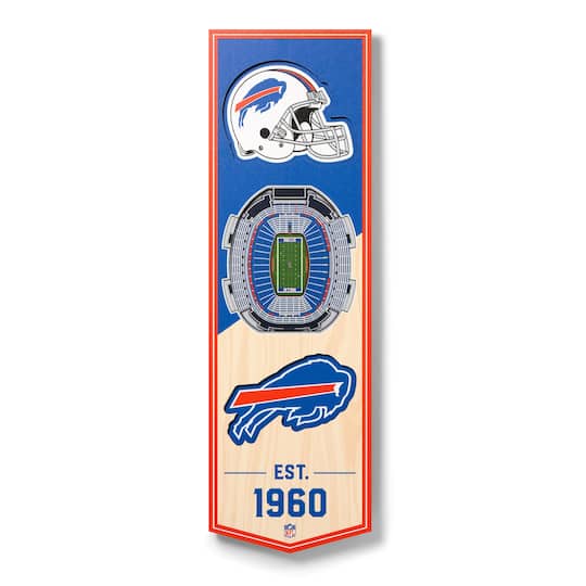 Football Fan Shop Officially Licensed NFL 6" x 19" 3-D Stadium Banner - Buffalo Bills
